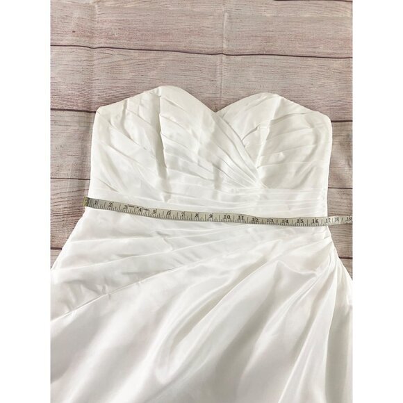 David's Bridal Women's Taffeta A Line Wedding Dress W/Sweetheart Neck - 14W - Picture 12 of 15